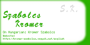 szabolcs kromer business card
